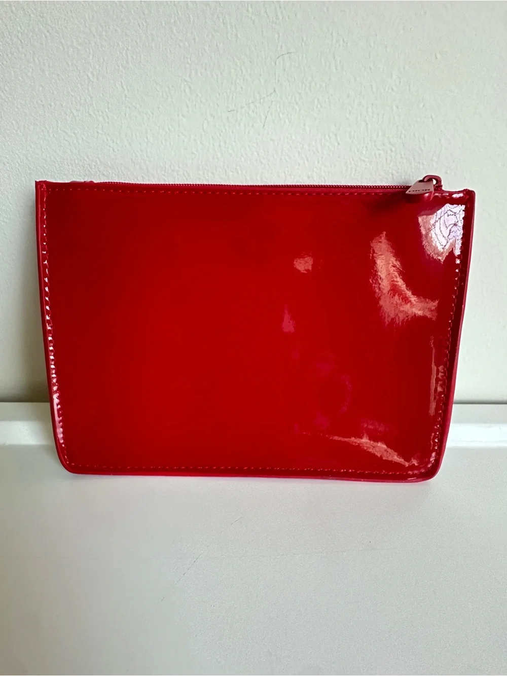 NEW DIOR Red Patent Zippered Makeup Bag Pouch GWP